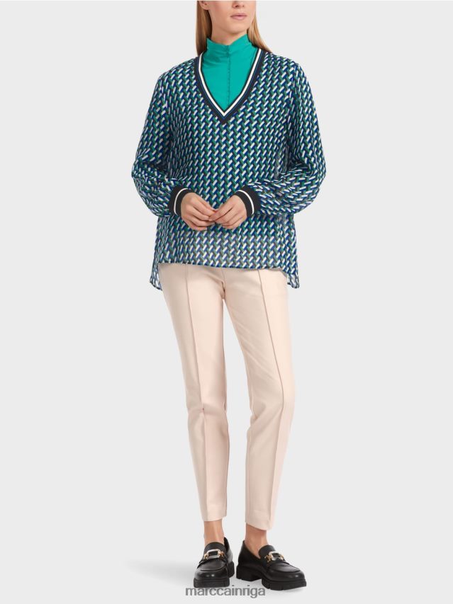 apģērbs emalja VRBHXD837 Marc Cain blūze ar ģeometrisku apdruku