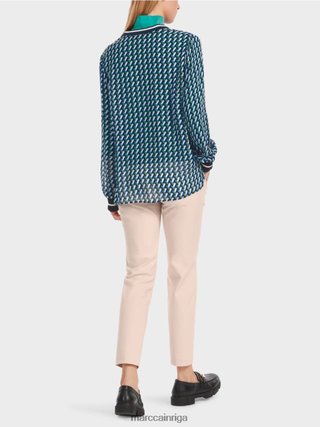 apģērbs emalja VRBHXD837 Marc Cain blūze ar ģeometrisku apdruku