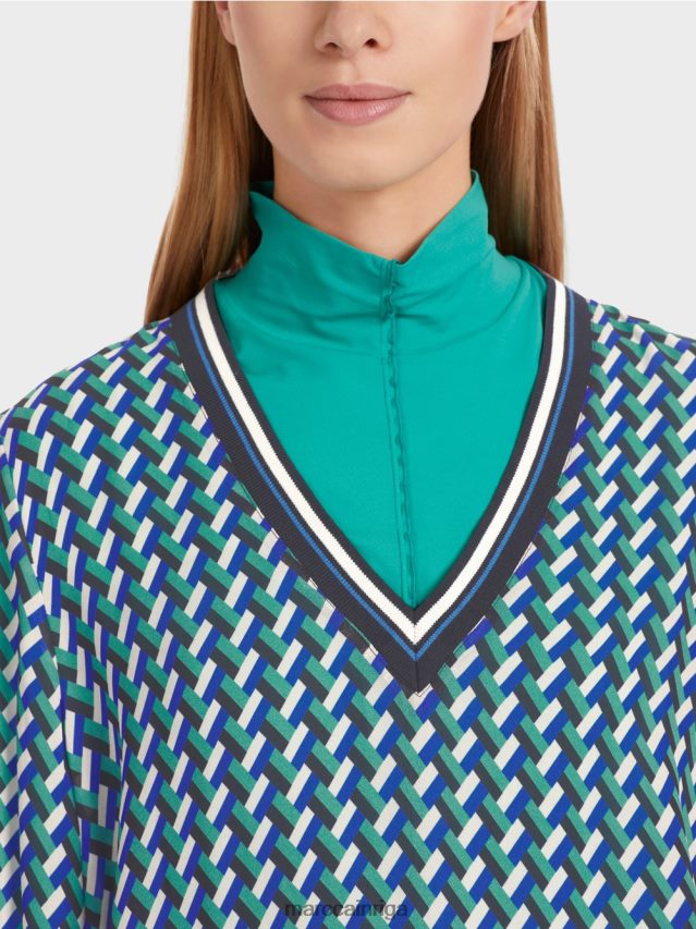 apģērbs emalja VRBHXD837 Marc Cain blūze ar ģeometrisku apdruku