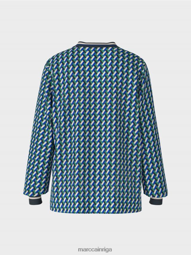 apģērbs emalja VRBHXD837 Marc Cain blūze ar ģeometrisku apdruku