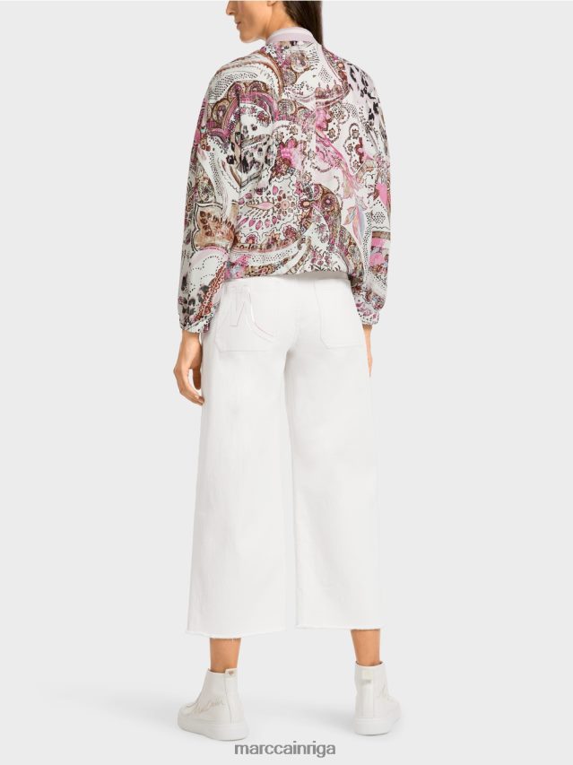 apģērbs gaiša lavanda VRBHXD388 Marc Cain lielizmēra blūze Peislija rakstā