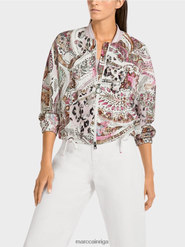 apģērbs gaiša lavanda VRBHXD388 Marc Cain lielizmēra blūze Peislija rakstā