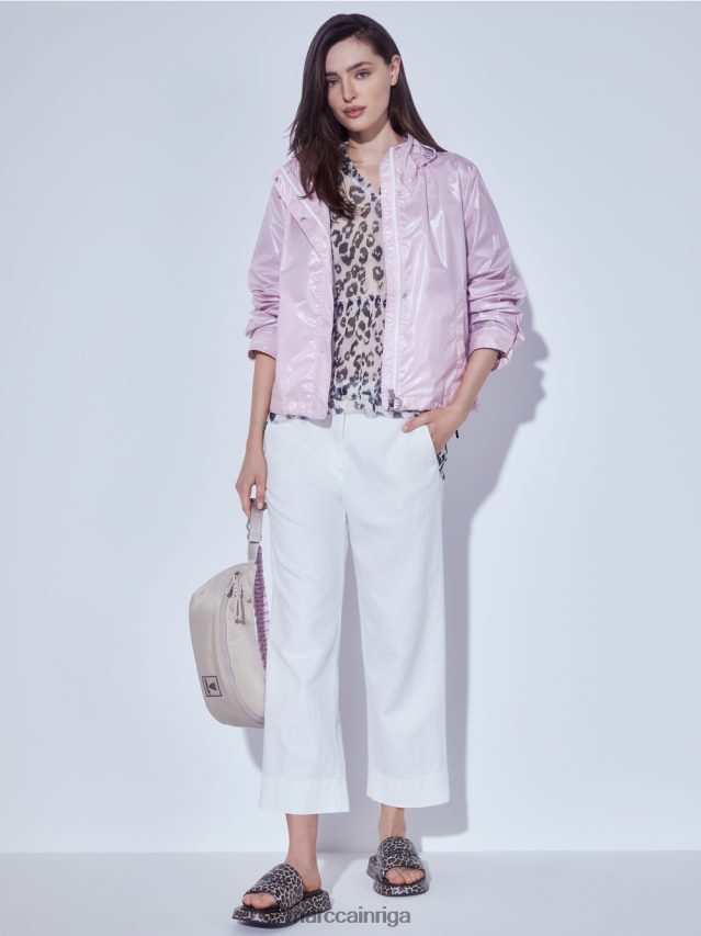 apģērbs gaiša lavanda VRBHXD955 Marc Cain daudzpakāpju blūze ar leoparda apdruku