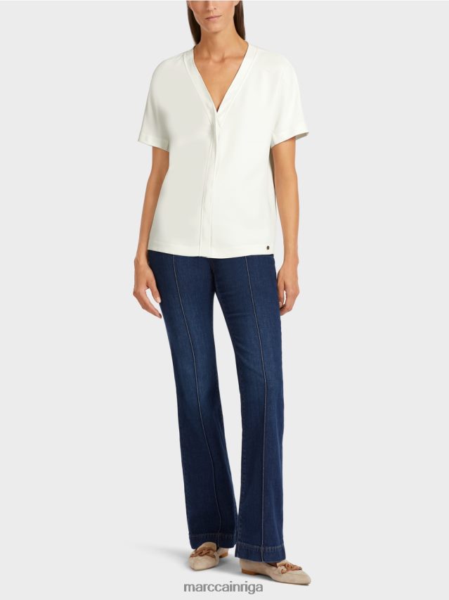 apģērbs gandrīz balts VRBHXD1015 Marc Cain vienkāršs kimono tops