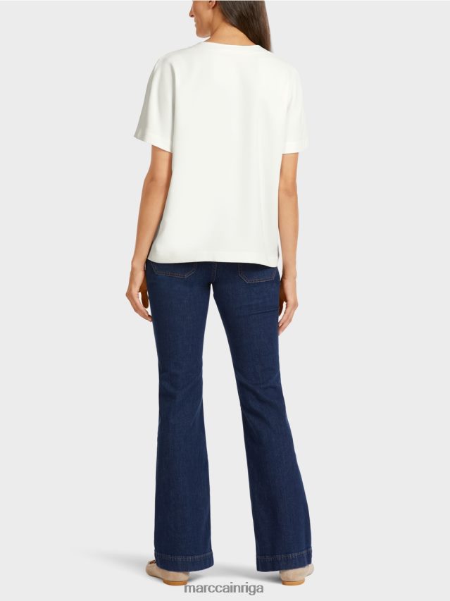 apģērbs gandrīz balts VRBHXD1015 Marc Cain vienkāršs kimono tops