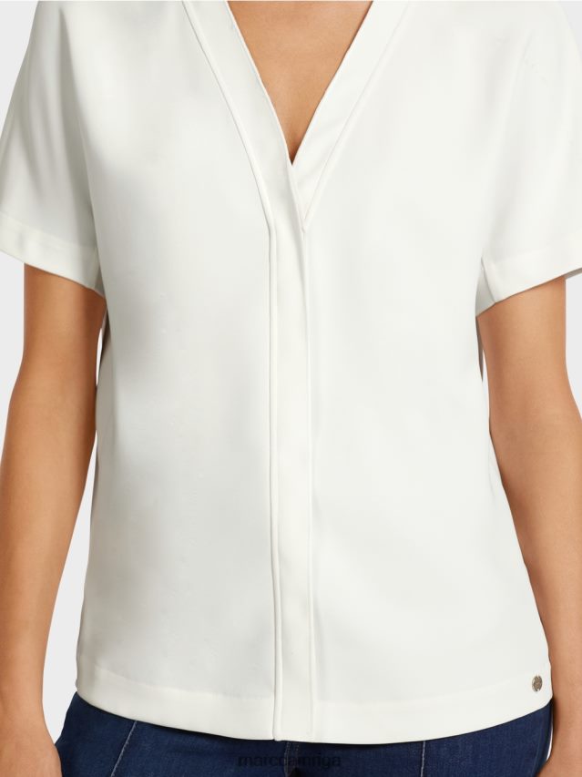 apģērbs gandrīz balts VRBHXD1015 Marc Cain vienkāršs kimono tops