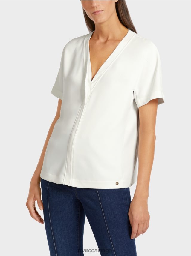 apģērbs gandrīz balts VRBHXD1015 Marc Cain vienkāršs kimono tops