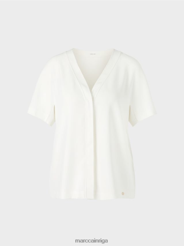 apģērbs gandrīz balts VRBHXD1015 Marc Cain vienkāršs kimono tops