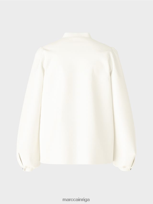 apģērbs gandrīz balts VRBHXD862 Marc Cain blūze ar sievišķīgām detaļām