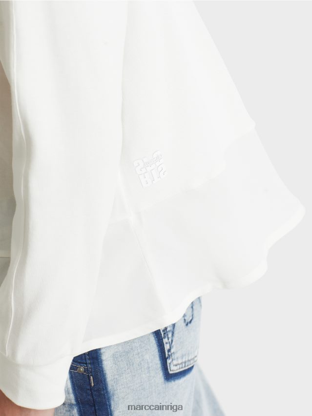 apģērbs gandrīz balts VRBHXD872 Marc Cain raglāna blūze ar materiālu maisījumu