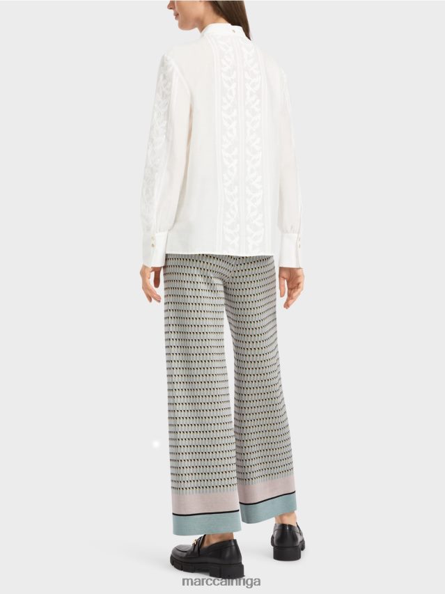 apģērbs gandrīz balts VRBHXD878 Marc Cain eleganta blūze ar izšuvumiem