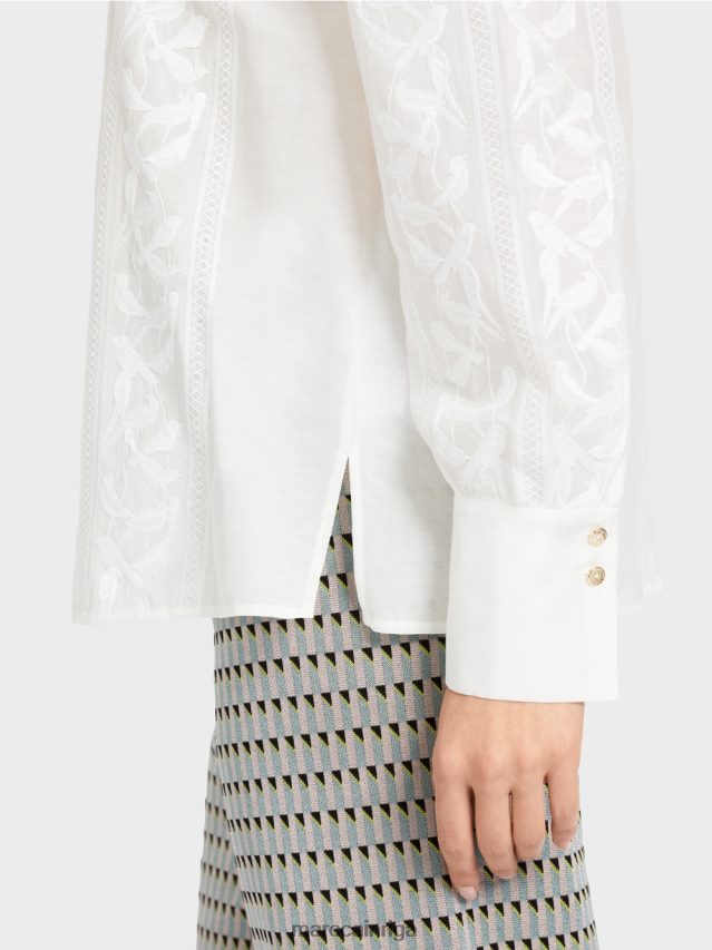 apģērbs gandrīz balts VRBHXD878 Marc Cain eleganta blūze ar izšuvumiem