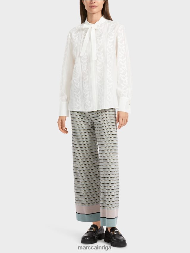 apģērbs gandrīz balts VRBHXD878 Marc Cain eleganta blūze ar izšuvumiem