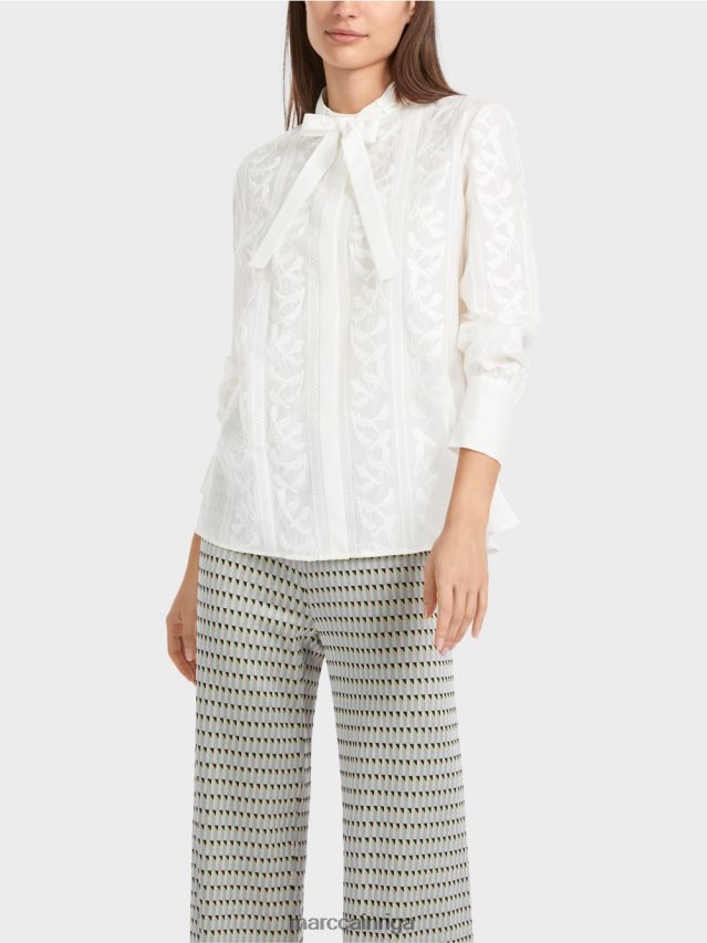 apģērbs gandrīz balts VRBHXD878 Marc Cain eleganta blūze ar izšuvumiem