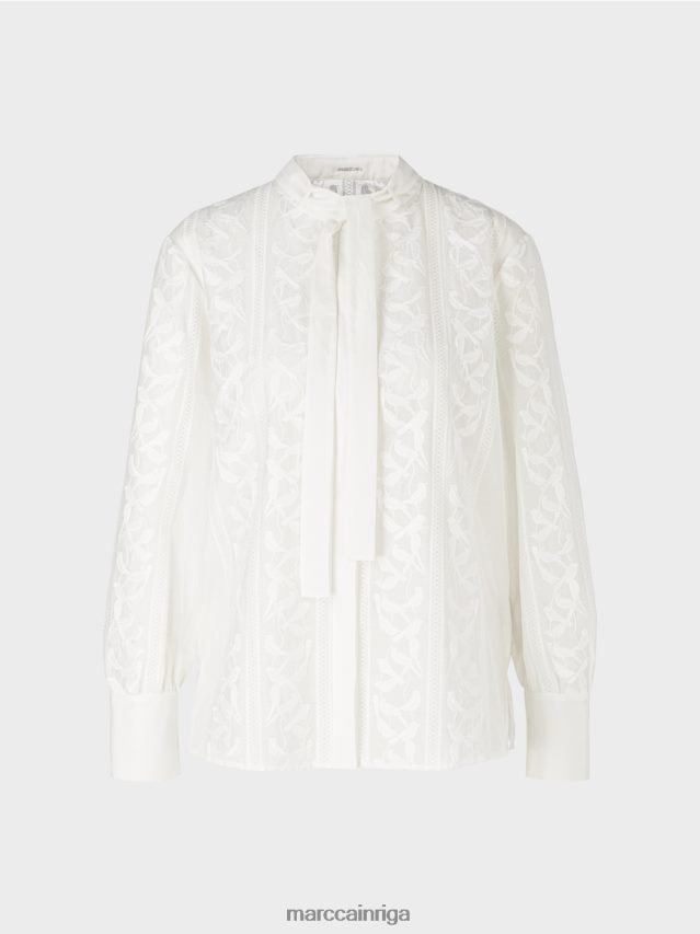apģērbs gandrīz balts VRBHXD878 Marc Cain eleganta blūze ar izšuvumiem