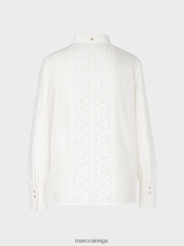 apģērbs gandrīz balts VRBHXD878 Marc Cain eleganta blūze ar izšuvumiem