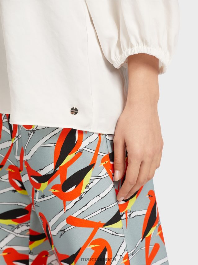 apģērbs gandrīz balts VRBHXD891 Marc Cain v-veida kakla izgriezums \"pārdomājiet kopā blūzi