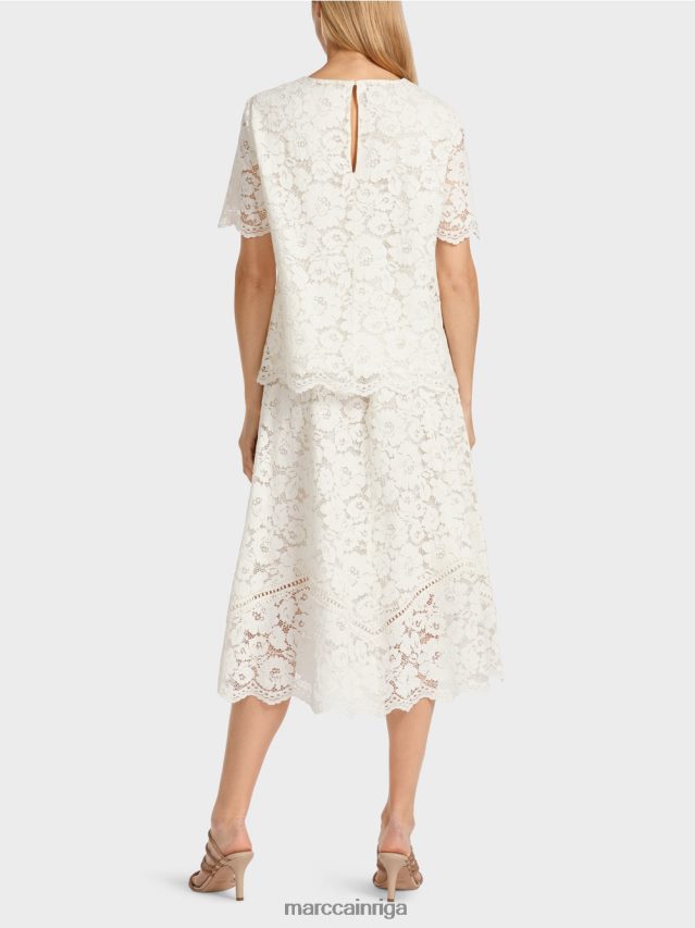 apģērbs gandrīz balts VRBHXD942 Marc Cain mežģīņu auduma blūze