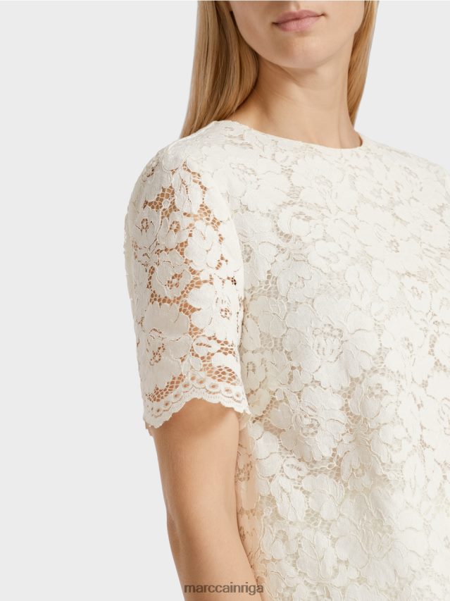 apģērbs gandrīz balts VRBHXD942 Marc Cain mežģīņu auduma blūze