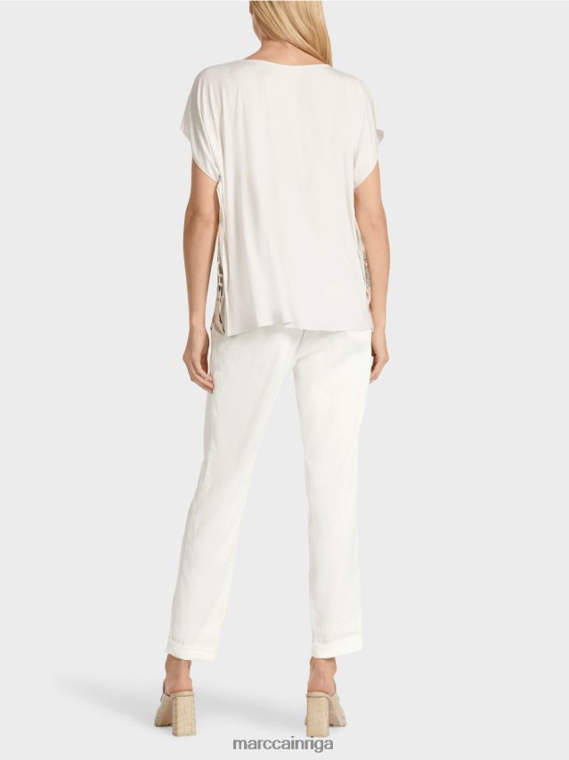 apģērbs gandrīz balts VRBHXD945 Marc Cain zīda blūze bez piedurknēm