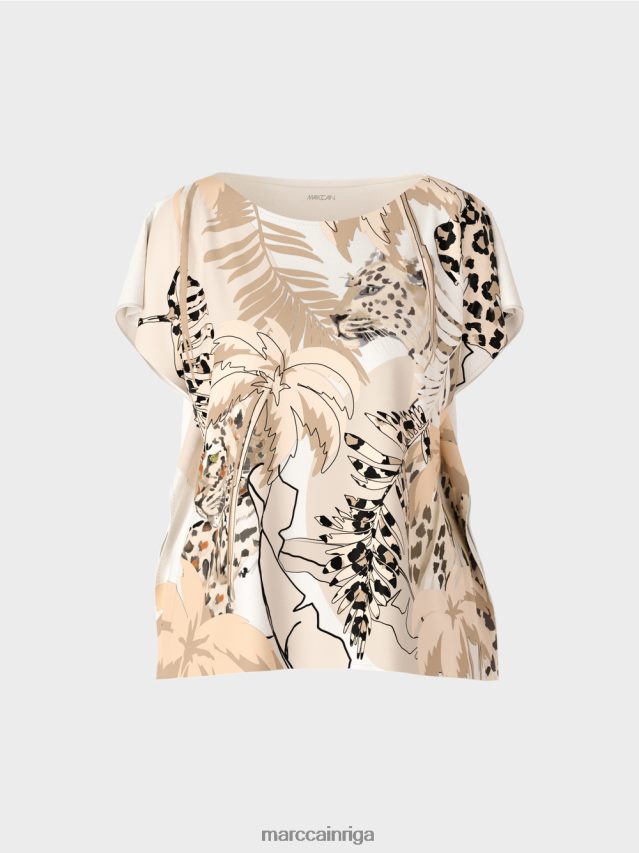 apģērbs gandrīz balts VRBHXD945 Marc Cain zīda blūze bez piedurknēm