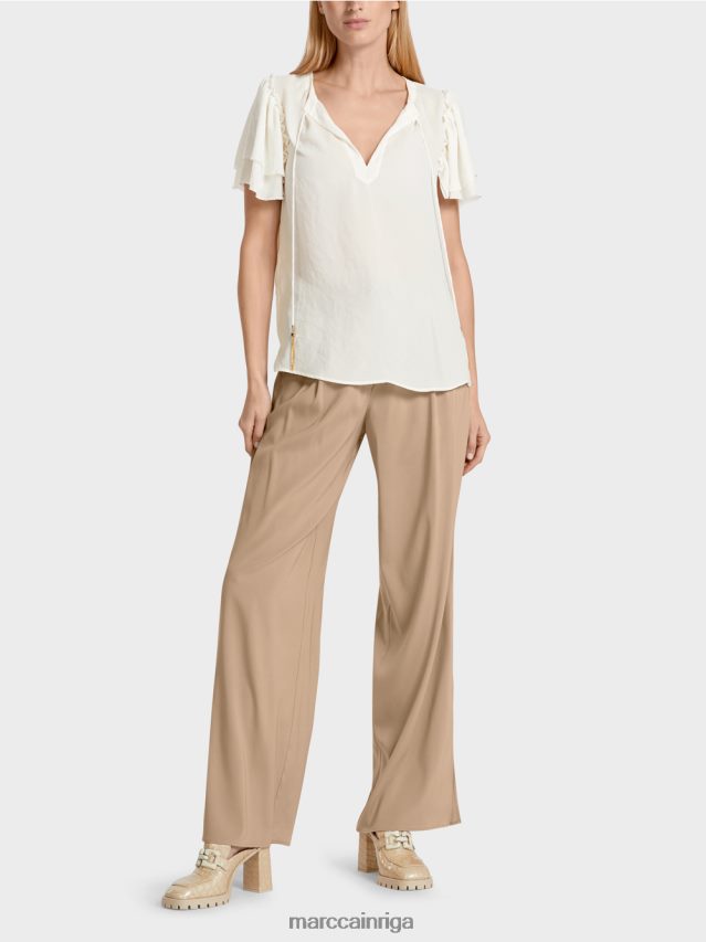 apģērbs gandrīz balts VRBHXD951 Marc Cain "pārdomāt kopā" ​​blūzes stila tops