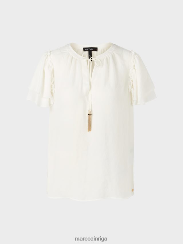 apģērbs gandrīz balts VRBHXD951 Marc Cain \"pārdomāt kopā\" ​​blūzes stila tops