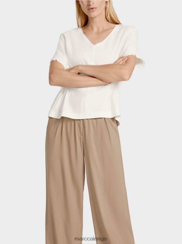 apģērbs gandrīz balts VRBHXD954 Marc Cain pieguļoša lina blūze