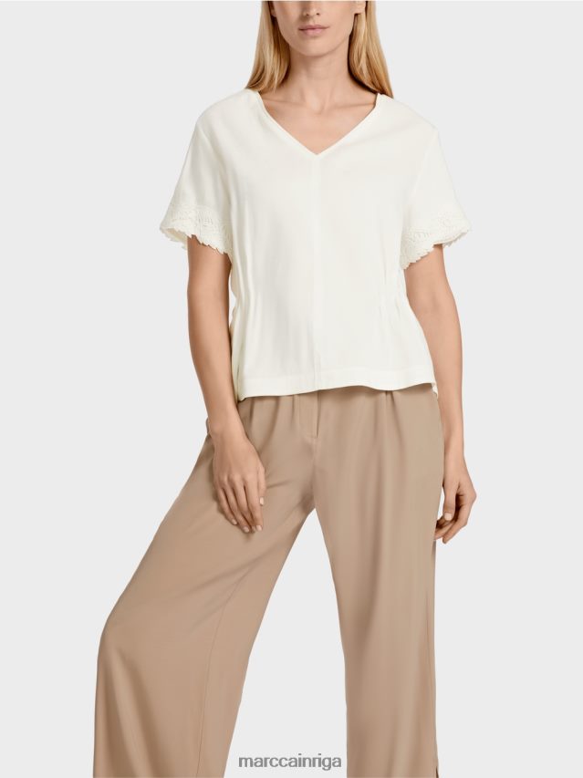 apģērbs gandrīz balts VRBHXD954 Marc Cain pieguļoša lina blūze