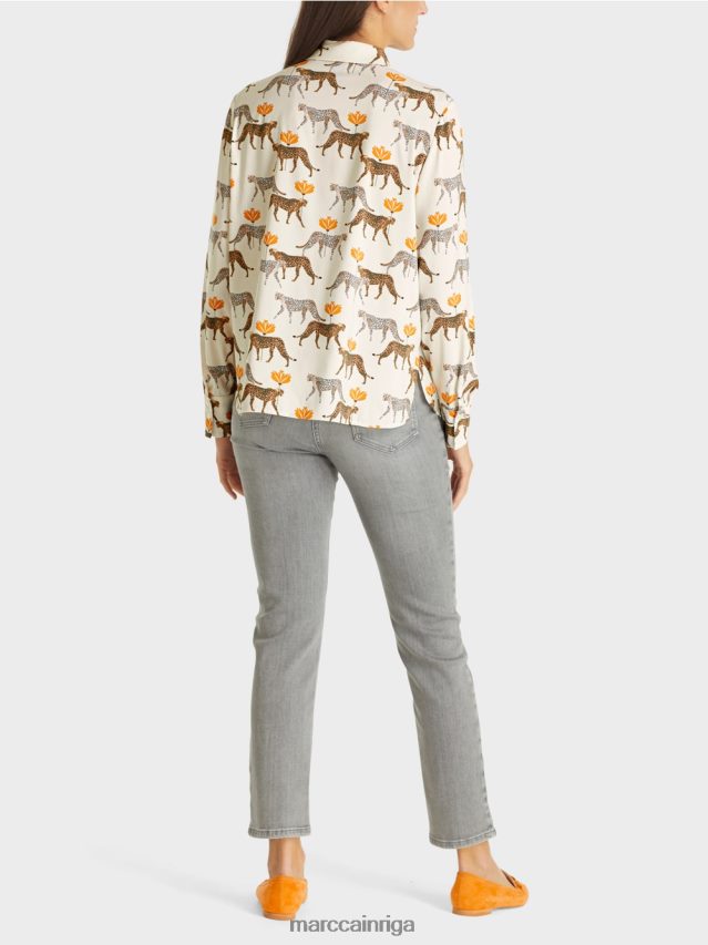apģērbs jauna sniegbaltīte VRBHXD995 Marc Cain blūze ar leopardiem