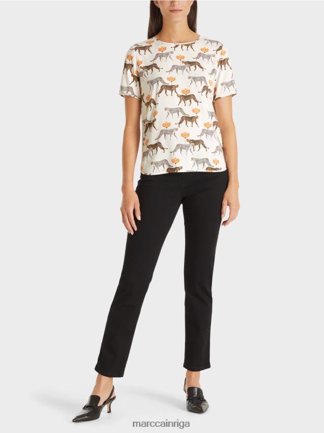 apģērbs jauna sniegbaltīte VRBHXD998 Marc Cain blūzes krekls ar leopardiem