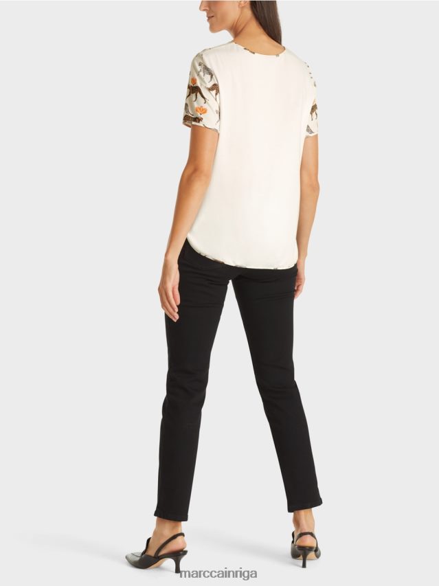 apģērbs jauna sniegbaltīte VRBHXD998 Marc Cain blūzes krekls ar leopardiem