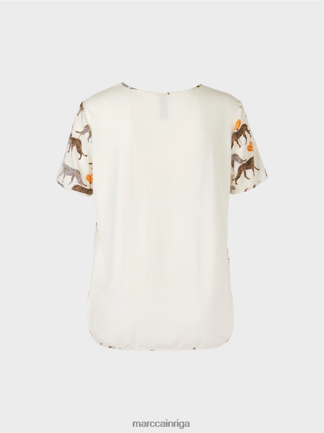 apģērbs jauna sniegbaltīte VRBHXD998 Marc Cain blūzes krekls ar leopardiem
