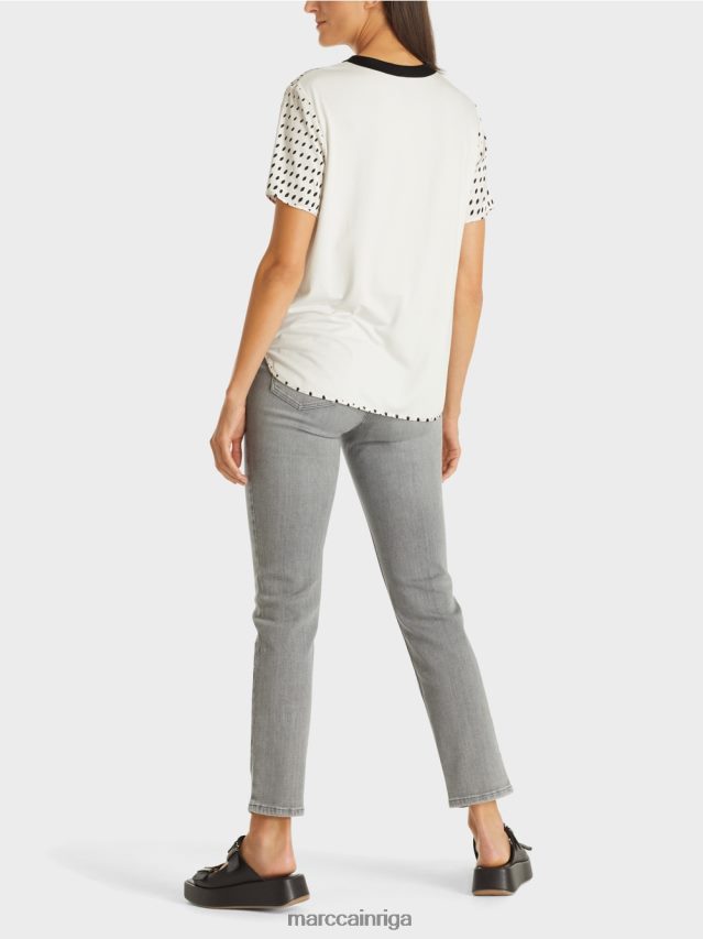 apģērbs jauns caurspīdīgs rozā VRBHXD994 Marc Cain blūzes krekls ar raksta maisījumu