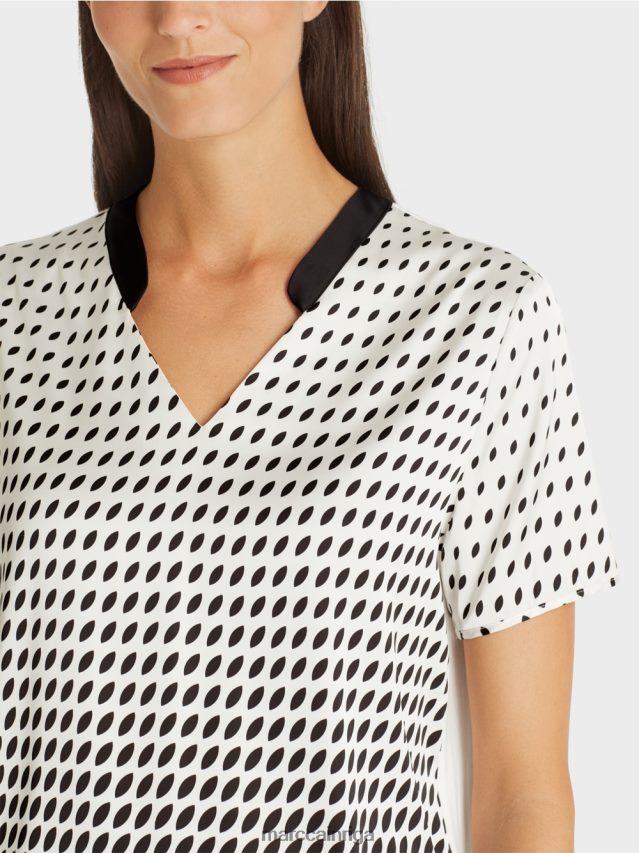 apģērbs jauns caurspīdīgs rozā VRBHXD994 Marc Cain blūzes krekls ar raksta maisījumu