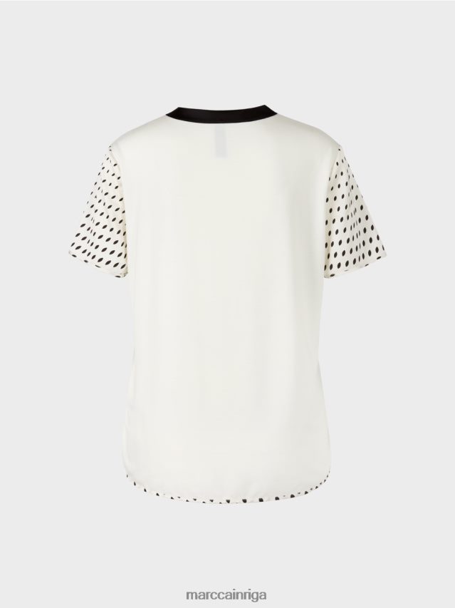 apģērbs jauns caurspīdīgs rozā VRBHXD994 Marc Cain blūzes krekls ar raksta maisījumu