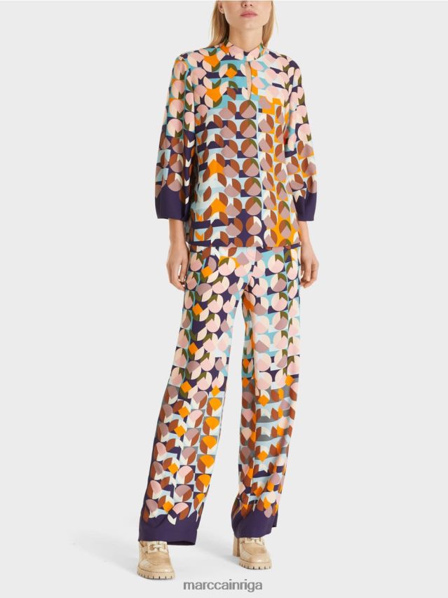 apģērbs karaliski violets VRBHXD1017 Marc Cain blūzes krekls ar grafisku apdruku