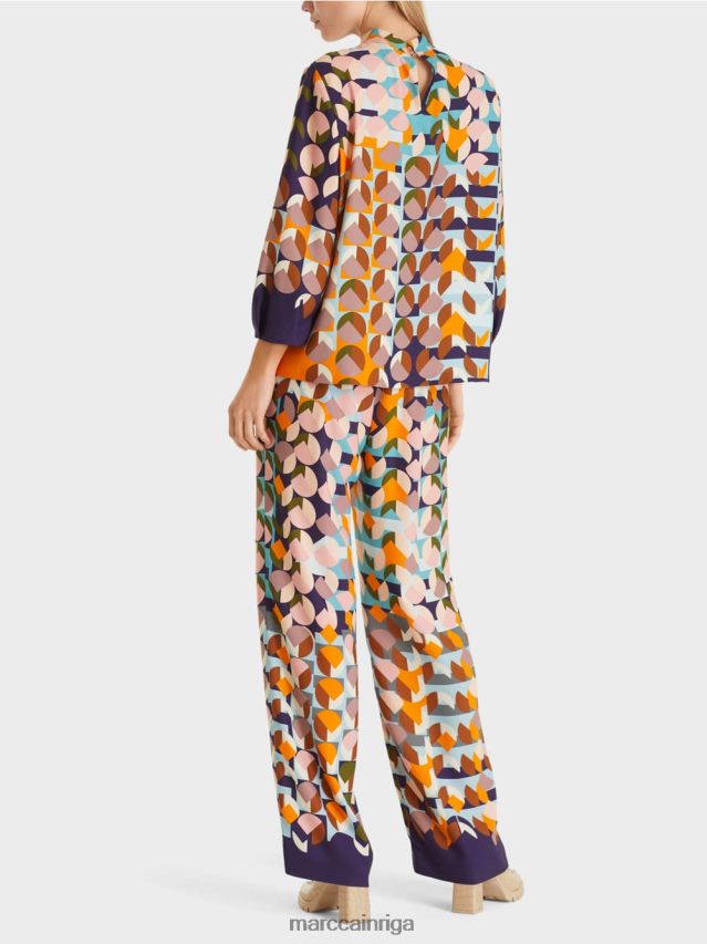 apģērbs karaliski violets VRBHXD1017 Marc Cain blūzes krekls ar grafisku apdruku