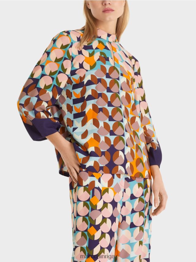 apģērbs karaliski violets VRBHXD1017 Marc Cain blūzes krekls ar grafisku apdruku