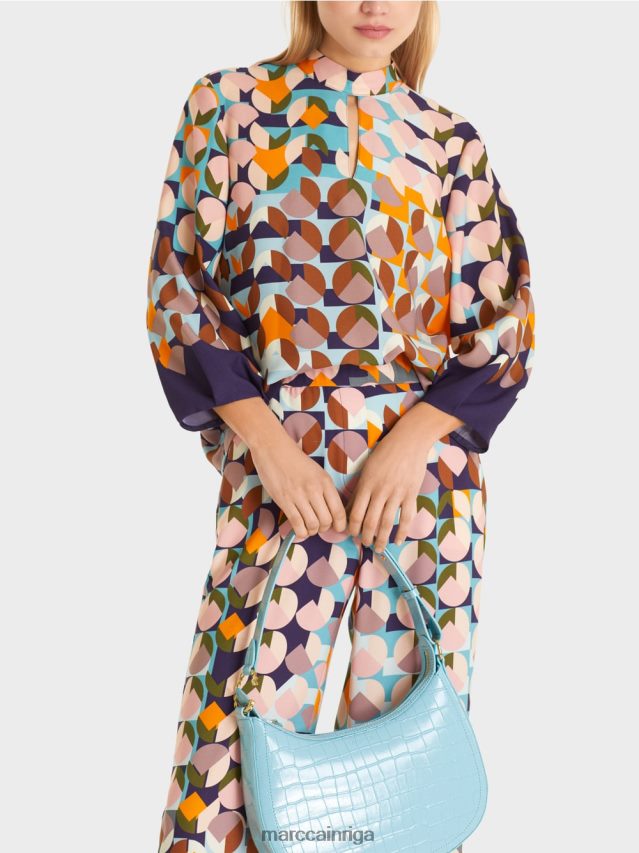 apģērbs karaliski violets VRBHXD1017 Marc Cain blūzes krekls ar grafisku apdruku