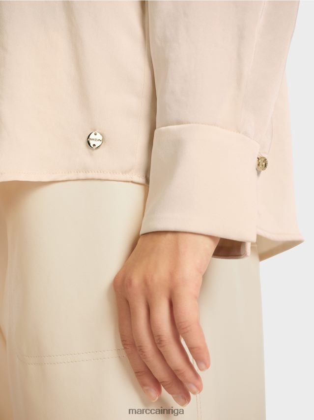 apģērbs krēms VRBHXD1004 Marc Cain vienkrāsains blūzes stila tops