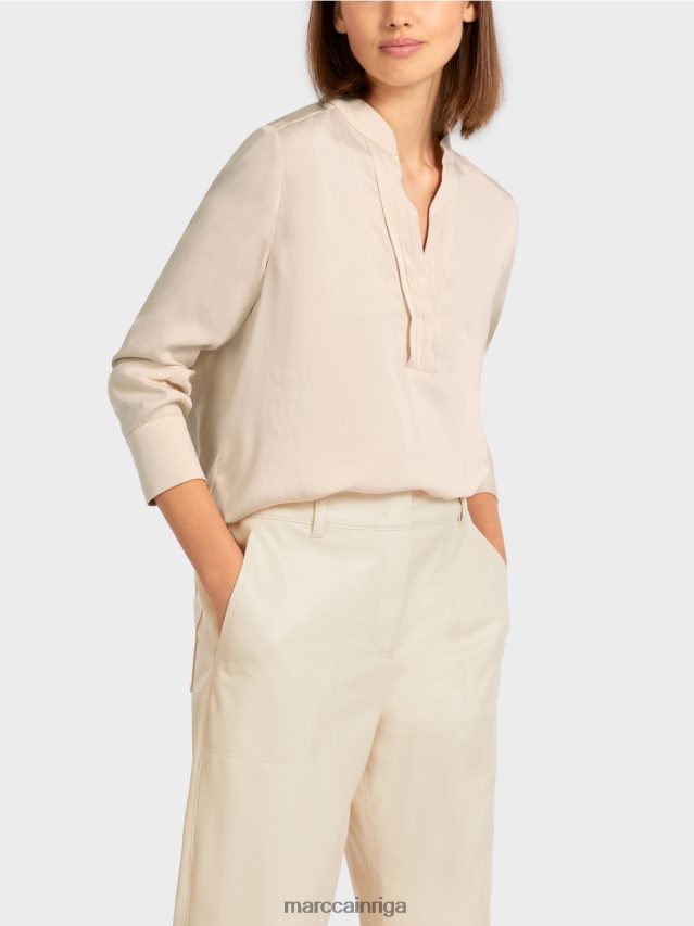 apģērbs krēms VRBHXD1004 Marc Cain vienkrāsains blūzes stila tops