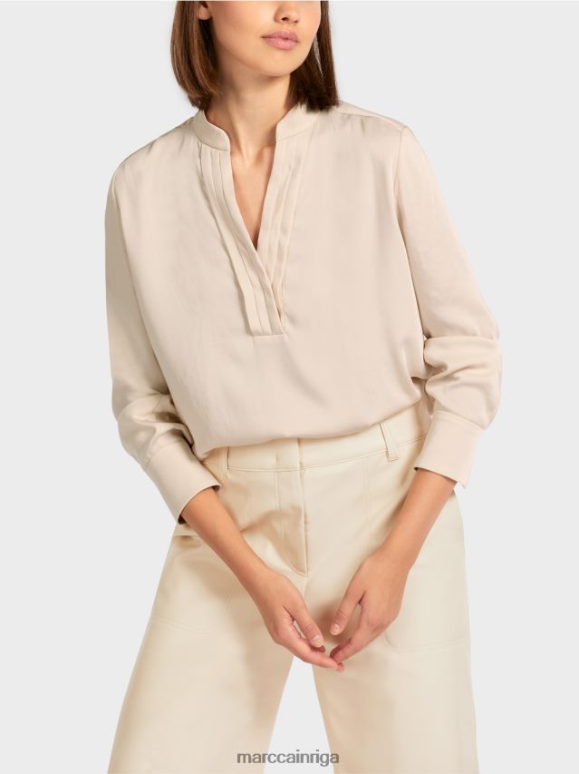 apģērbs krēms VRBHXD1004 Marc Cain vienkrāsains blūzes stila tops