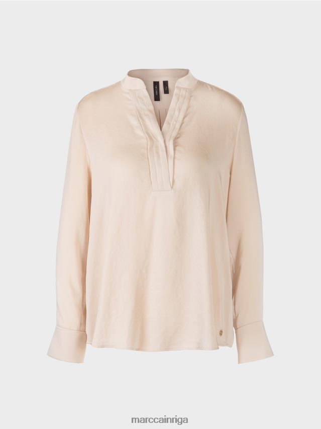 apģērbs krēms VRBHXD1004 Marc Cain vienkrāsains blūzes stila tops