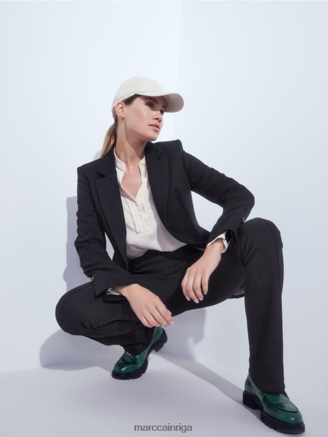 apģērbs krēms VRBHXD1004 Marc Cain vienkrāsains blūzes stila tops