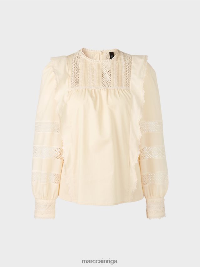 apģērbs krēms VRBHXD911 Marc Cain etniski iedvesmota blūze