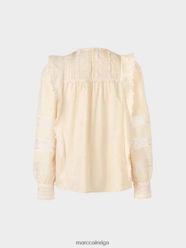 apģērbs krēms VRBHXD911 Marc Cain etniski iedvesmota blūze