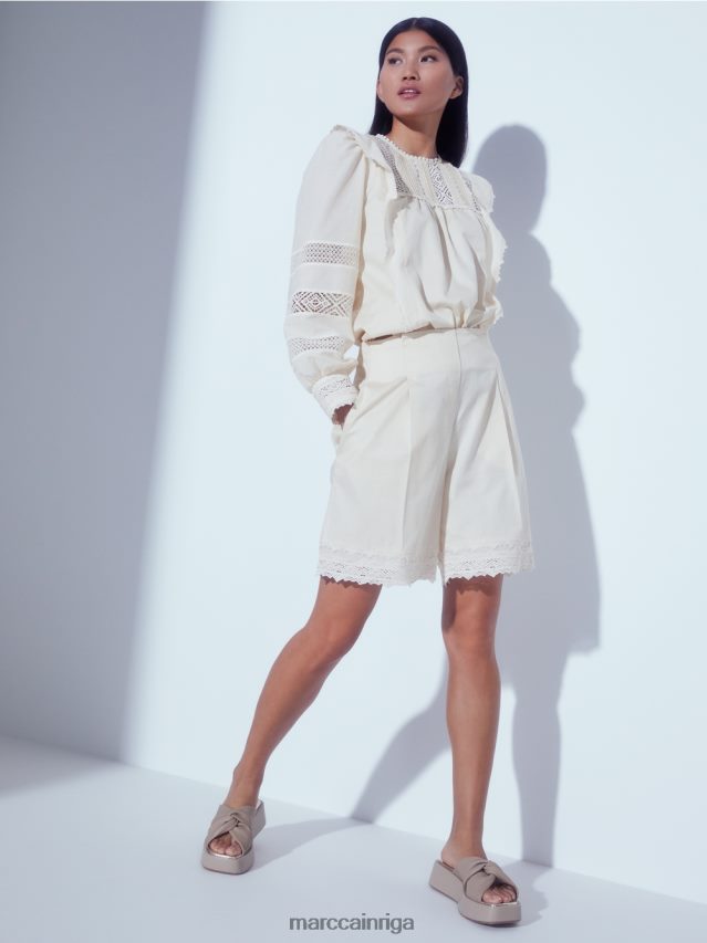 apģērbs krēms VRBHXD911 Marc Cain etniski iedvesmota blūze