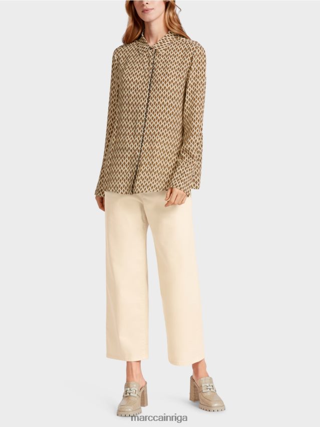 apģērbs krēms VRBHXD917 Marc Cain viskozes blūze ar visu apdruku
