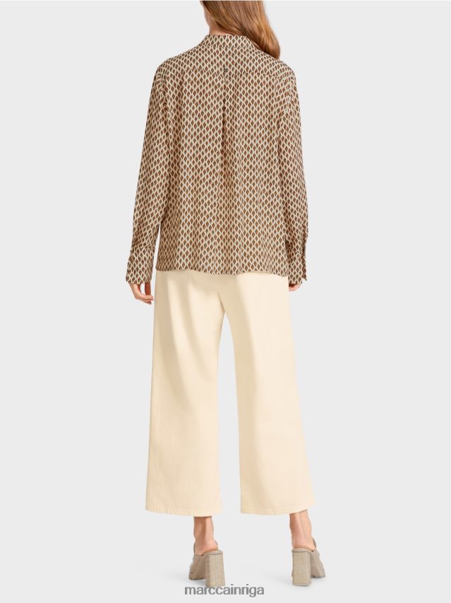apģērbs krēms VRBHXD917 Marc Cain viskozes blūze ar visu apdruku